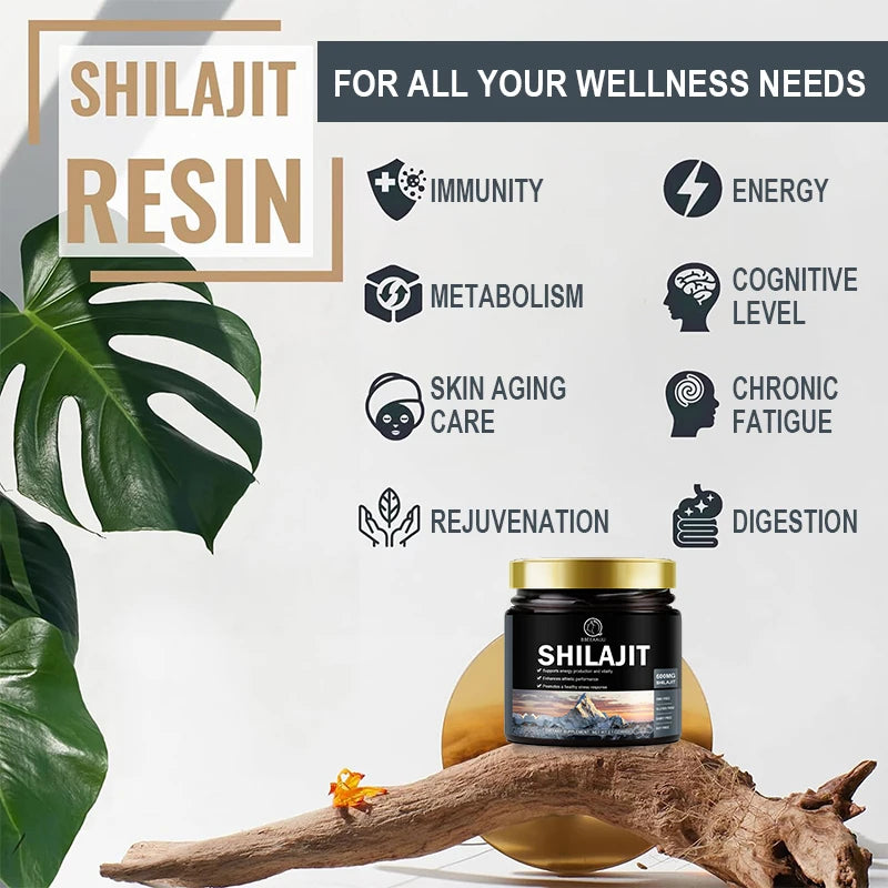 BBEEAAUU 60G 100% Himalaya Pure Shilajit Resin Original Mineral Health Supplement Non-Gmo Brain Memory Cognitive Energy Health