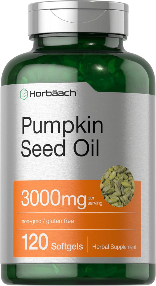 Pumpkin Seed Oil | 3000Mg | 120 Softgel Capsules | Cold Pressed Dietary Supplement | Non-Gmo and Gluten Free Formula