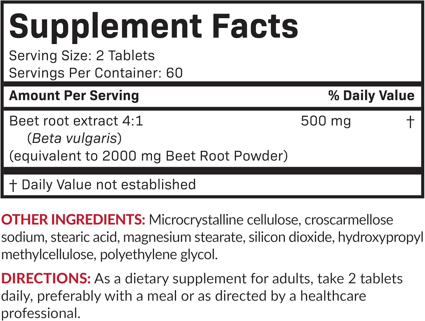 Beet Root Extra Strength, Non-Gmo, 120 Vegetarian Tablets