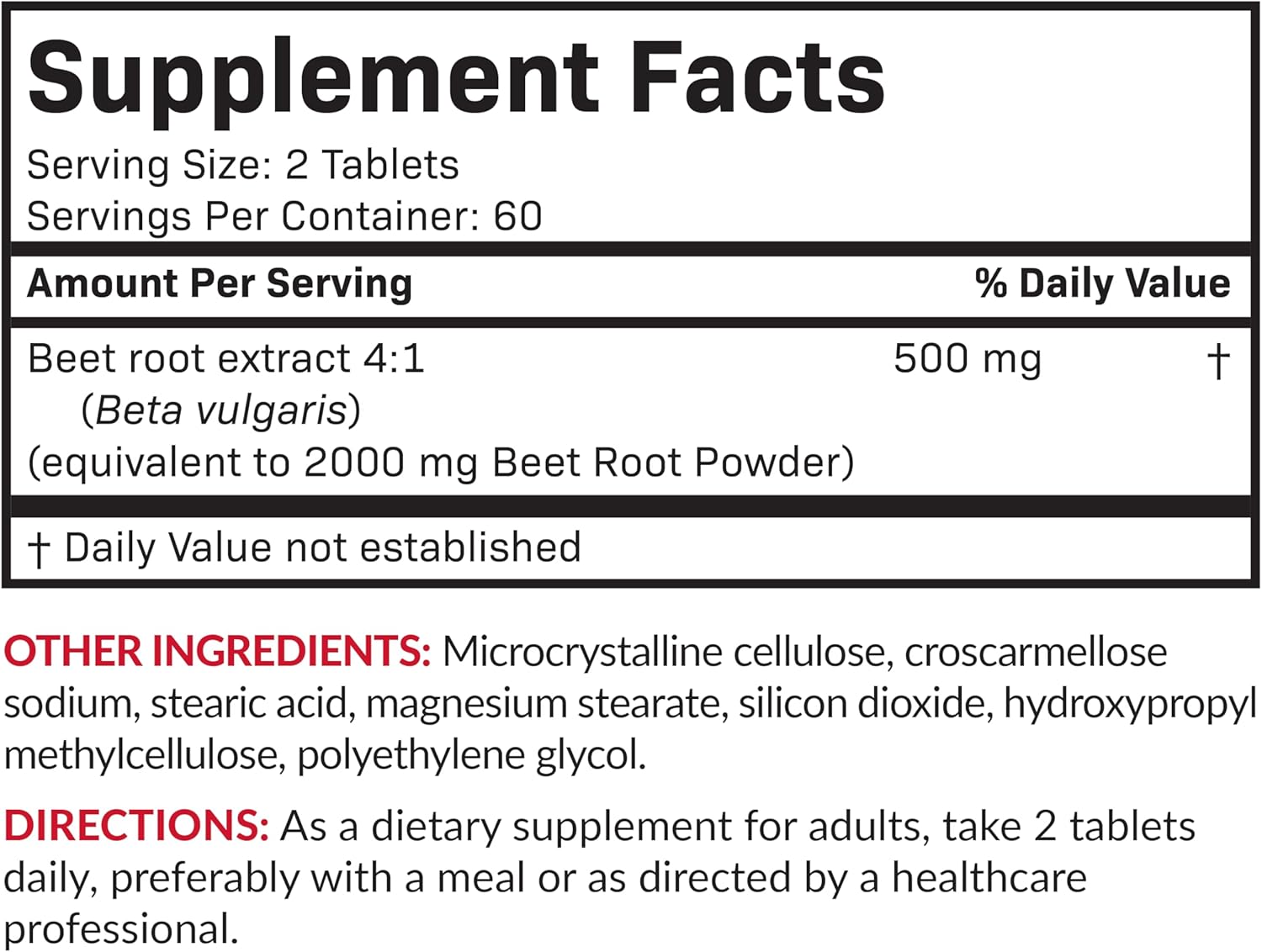 Beet Root Extra Strength, Non-Gmo, 120 Vegetarian Tablets