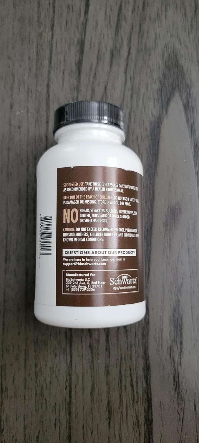 Organic Mushroom Complex | Lion’s Mane, Reishi, Turkey Tail, Cordyceps, Shiitake, Chaga + Black Pepper for Maximum Absorption | Boosts Energy, Focus & Memory | 90 Capsules