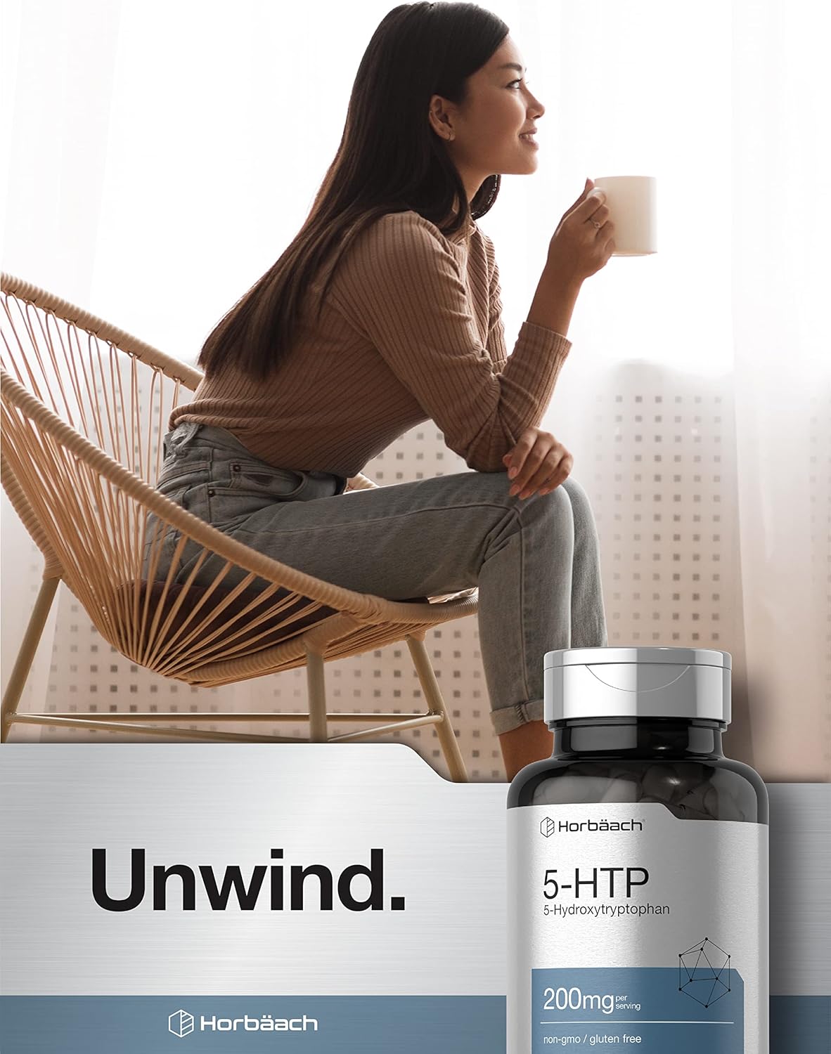 5HTP 200Mg Supplement | 180 Capsules | 5 Hydroxytryptophan | Griffonia Simplicifolia | Extra Strength | Non-Gmo, Gluten Free