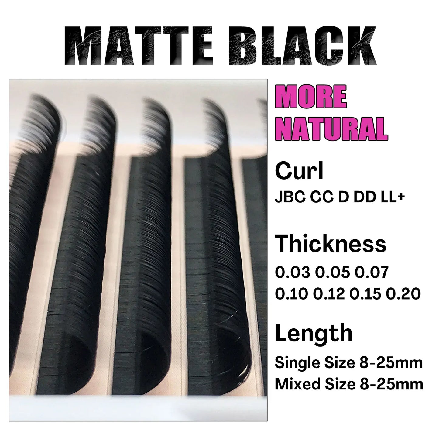 Wholesale Cashmere Eye Lash Extension Lash Tray Supplies Silk Dark Matte Black Mink Volume Eyelash Extension Private Label