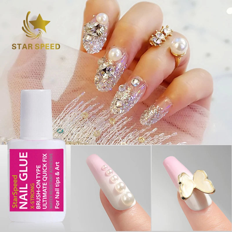 15G Best Selling Organic Nail Glue for Tips Non-Toxic Nail Art Glue Brush on Nail Glue