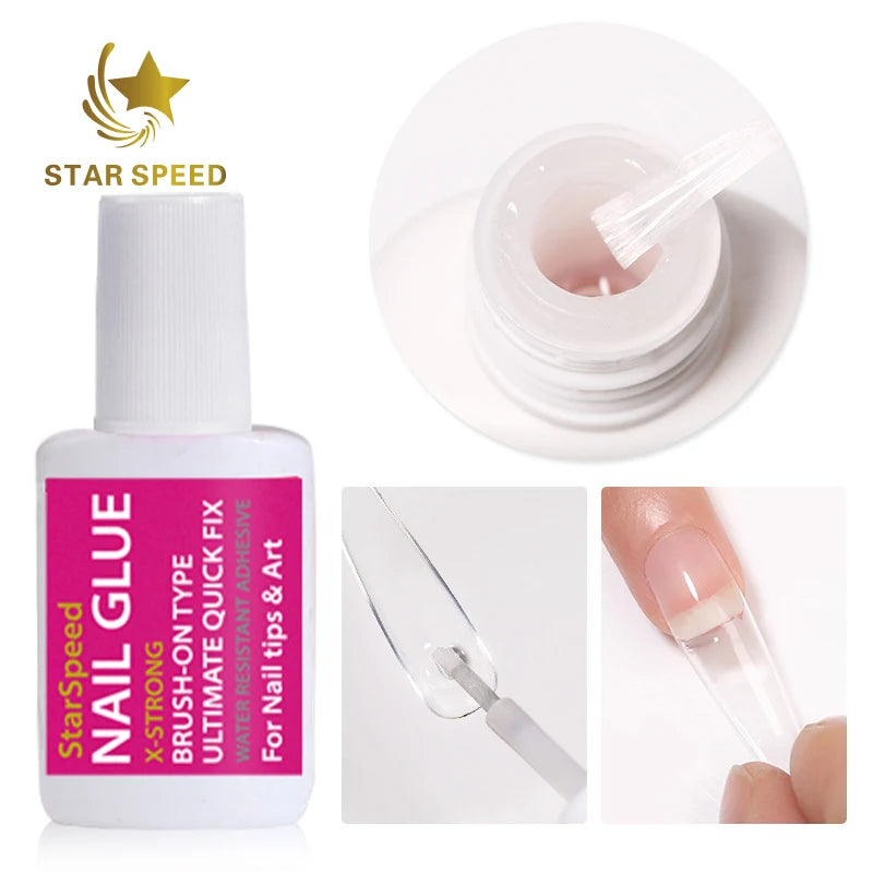 15G Best Selling Organic Nail Glue for Tips Non-Toxic Nail Art Glue Brush on Nail Glue