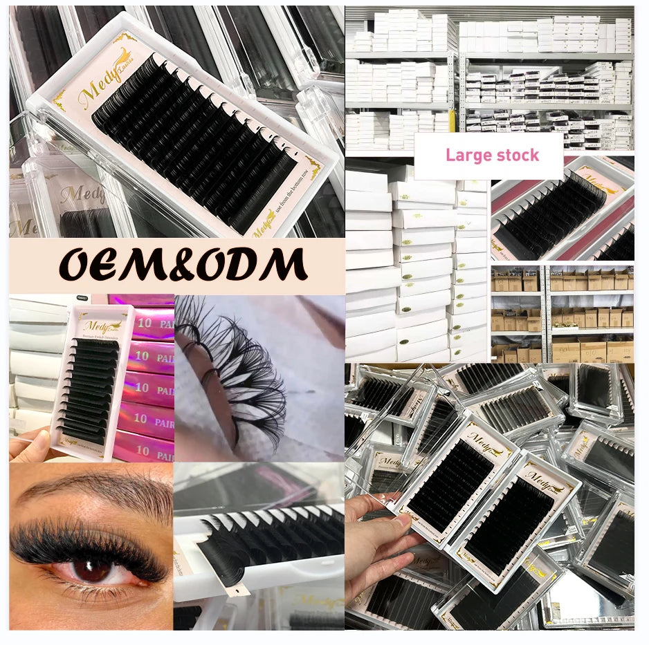 Wholesale Cashmere Eye Lash Extension Lash Tray Supplies Silk Dark Matte Black Mink Volume Eyelash Extension Private Label